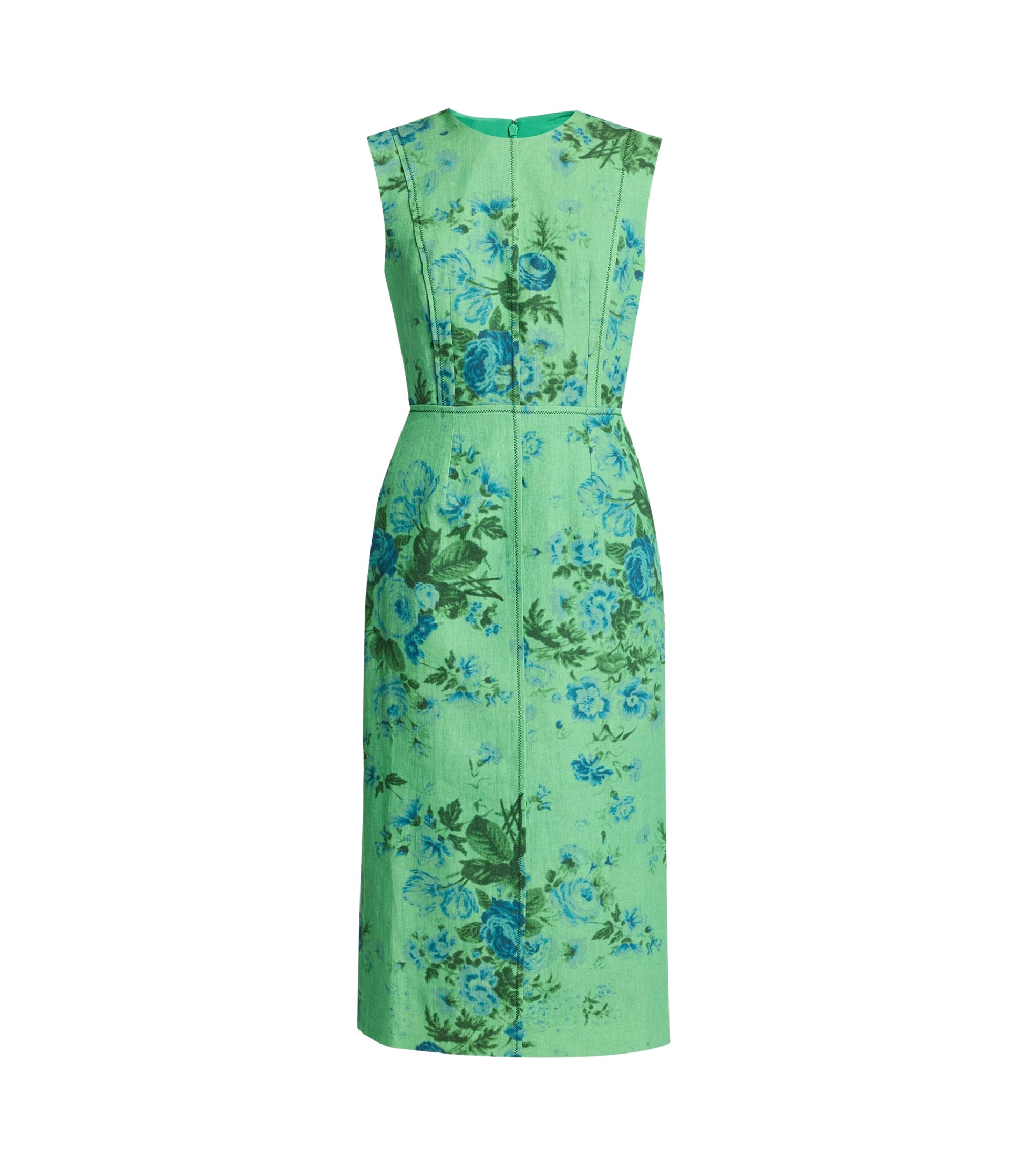 Erdem Floral Print Linen Pencil Midi Dress - Dresses - British Romantic Luxury at Luxury Shoes 