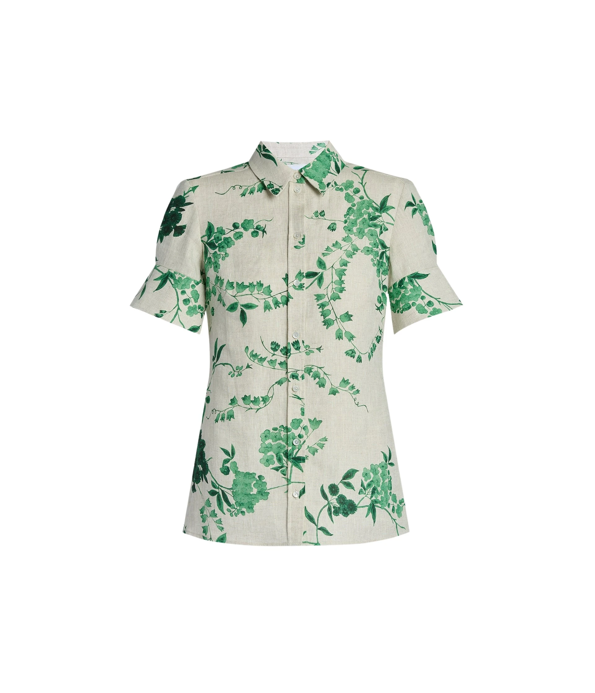 Erdem-Floral-Print-Linen-Short-Sleeve-Shirt-coveti76382_nobg Erdem Floral Print Linen Short Sleeve Shirt - Tops - British Romantic Luxury at Luxury Shoes
