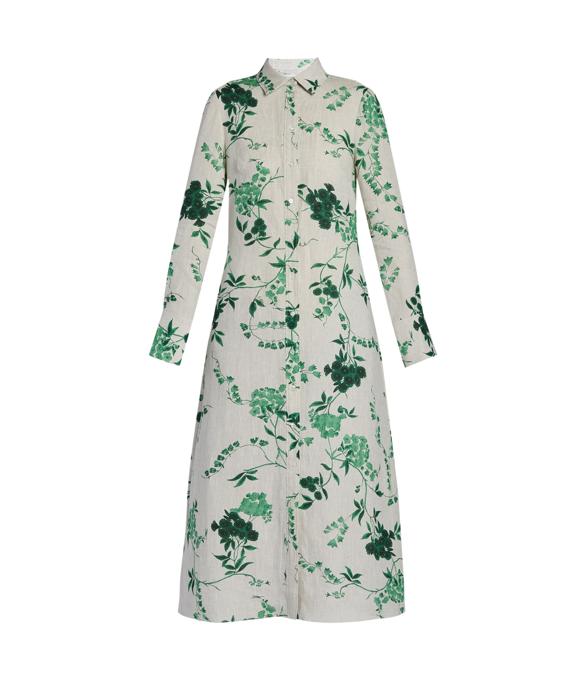 Erdem Floral Print Linen Tie Waisted Midi Dress - Dresses - British Romantic Luxury at Luxury Shoes 