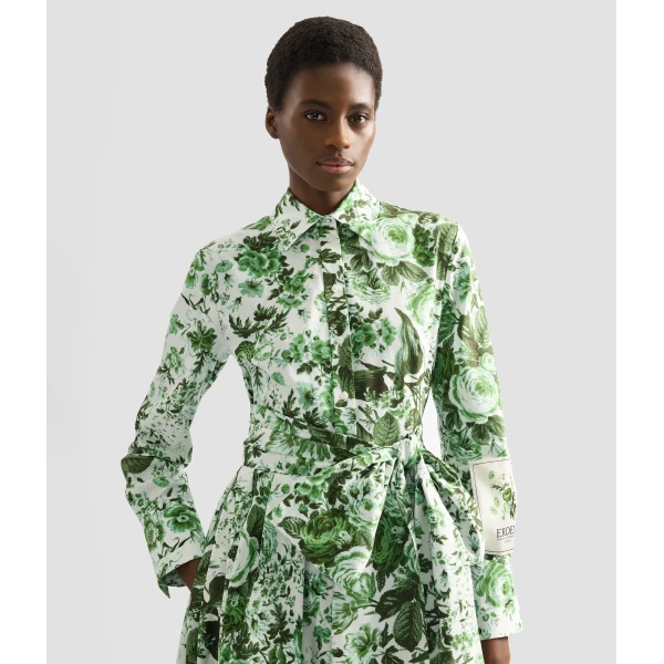 Erdem Floral Print Long Sleeve Shirt Dress - Dresses - British Romantic Luxury at Luxury Shoes 