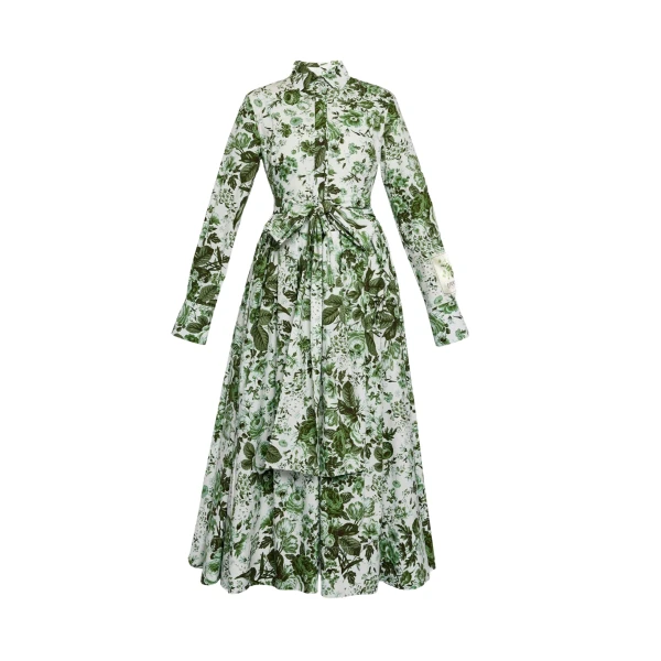 Erdem Floral Print Long Sleeve Shirt Dress - Dresses - British Romantic Luxury at Luxury Shoes 
