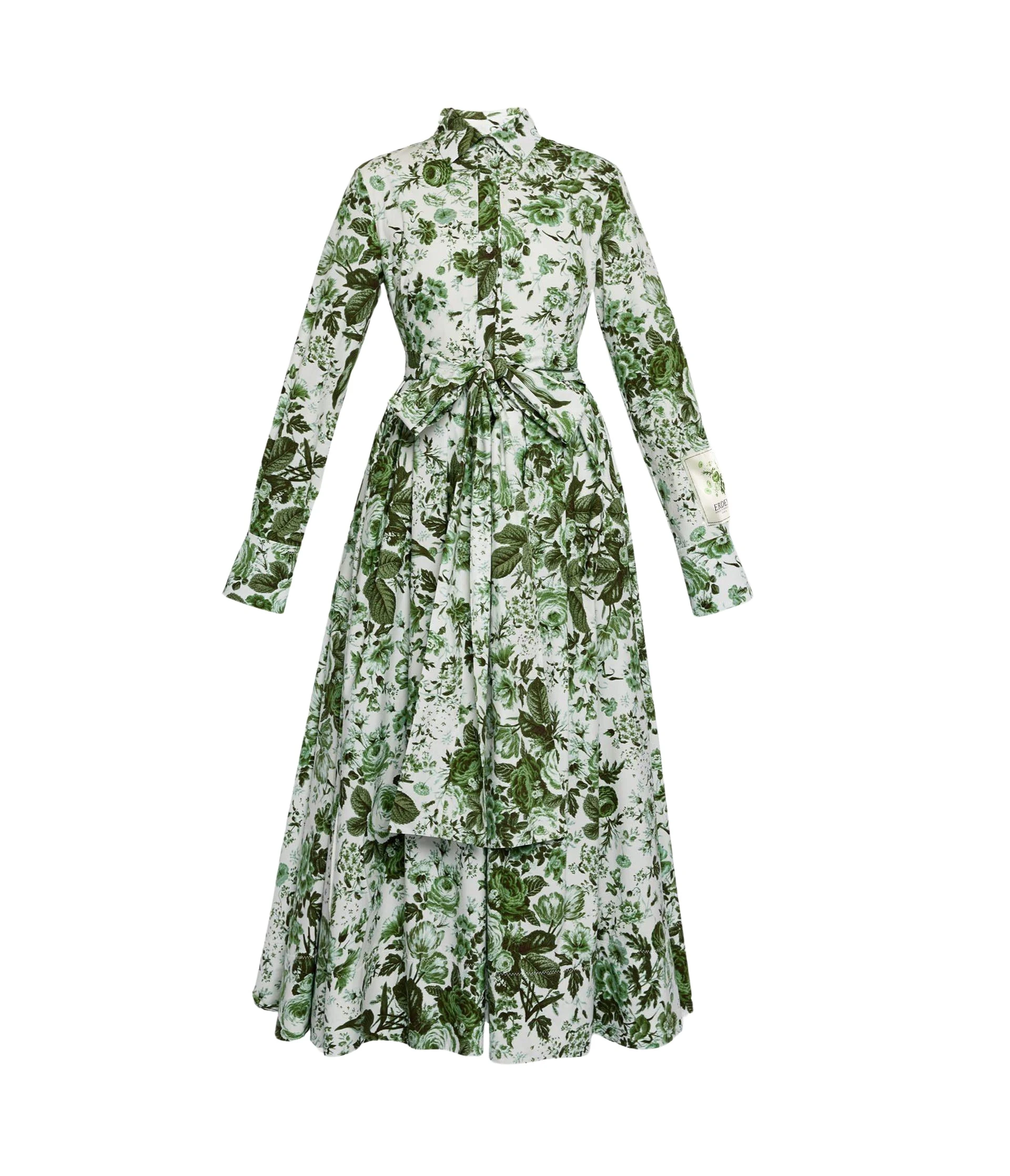 Erdem-Floral-Print-Long-Sleeve-Shirt-Dress-coveti56399_nobg Erdem Floral Print Long Sleeve Shirt Dress - Dresses - British Romantic Luxury at Luxury Shoes