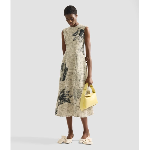 Erdem Floral Print Mouline Tweed Sleeveless Midi Dress - Dresses - British Romantic Luxury at Luxury Shoes 