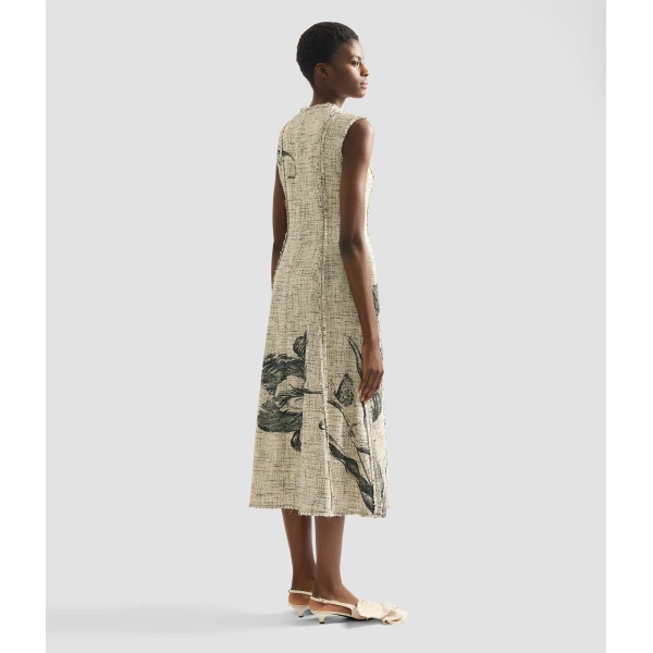 Erdem Floral Print Mouline Tweed Sleeveless Midi Dress - Dresses - British Romantic Luxury at Luxury Shoes 
