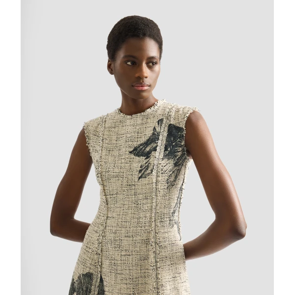 Erdem Floral Print Mouline Tweed Sleeveless Midi Dress - Dresses - British Romantic Luxury at Luxury Shoes 