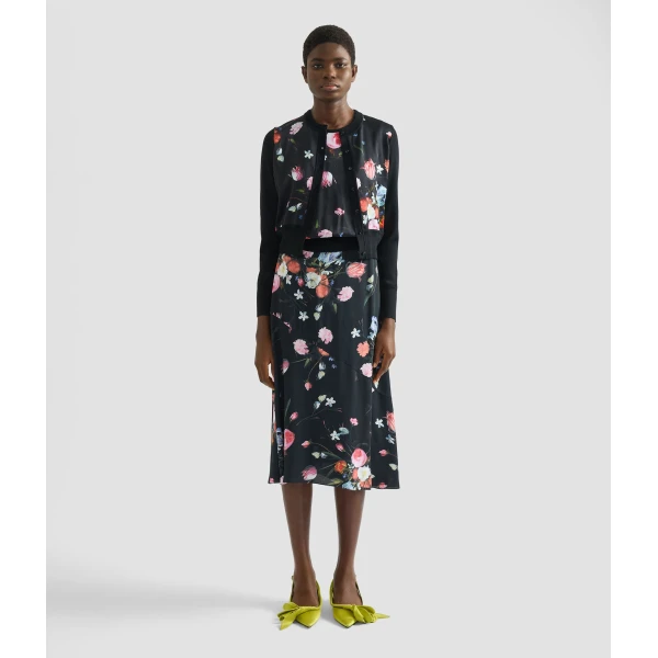 Erdem Floral Print Panel Cropped Cardigan - Knitwear - British Romantic Luxury at Luxury Shoes 