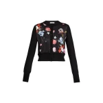 Erdem Floral Print Panel Cropped Cardigan - Knitwear - British Romantic Luxury at Luxury Shoes 