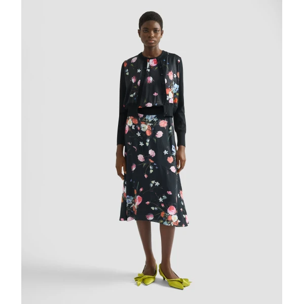 Erdem Floral Print Panel Cropped Cardigan - Knitwear - British Romantic Luxury at Luxury Shoes 