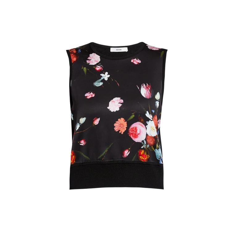 Erdem Floral Print Panel Sleeveless Jumper - Knitwear - British Romantic Luxury at Luxury Shoes 