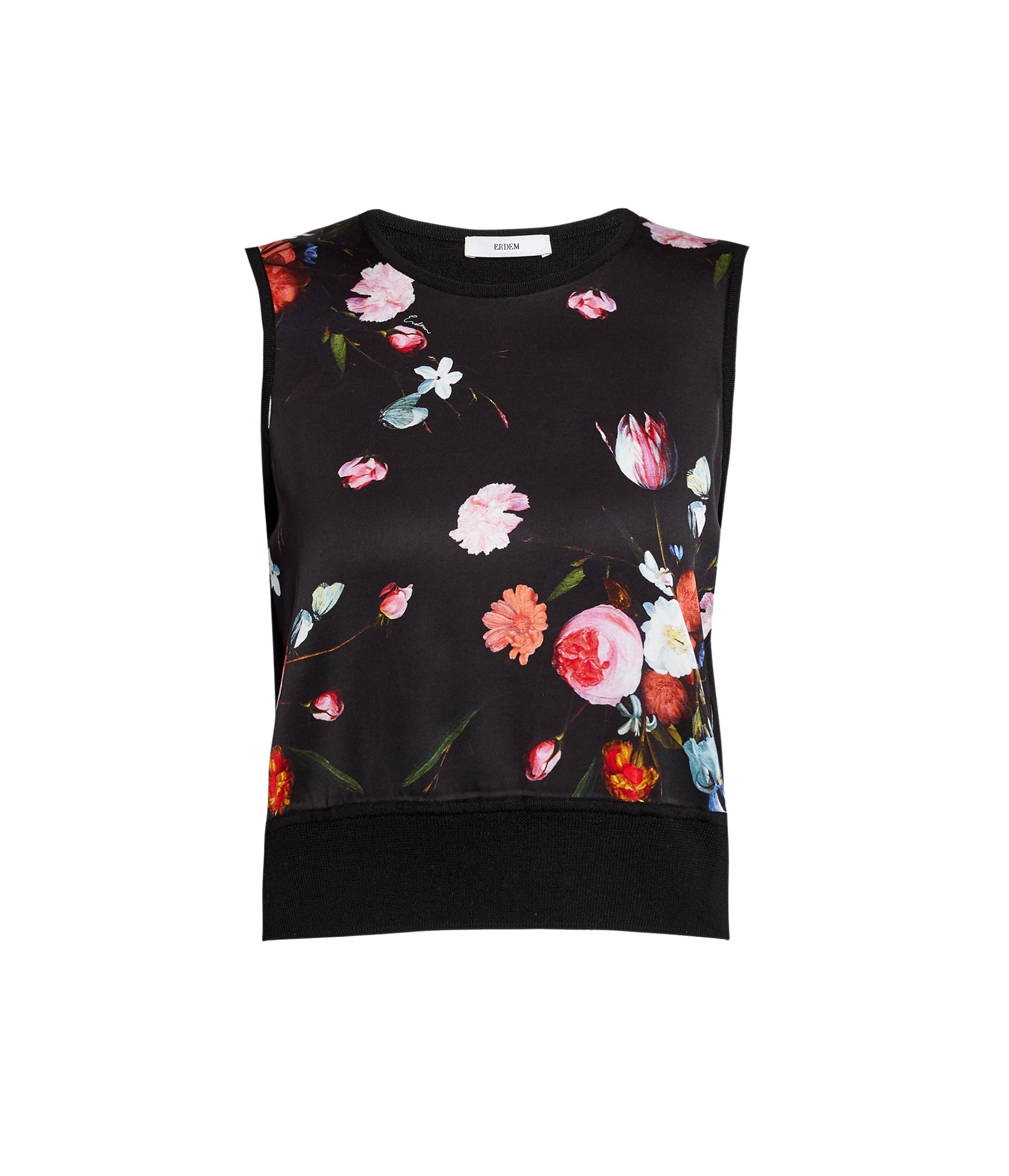 Erdem Floral Print Panel Sleeveless Jumper - Knitwear - British Romantic Luxury at Luxury Shoes 