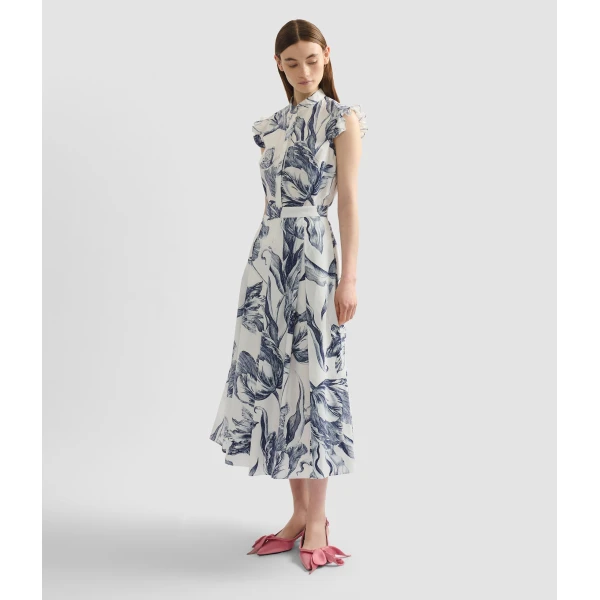 Erdem Floral Print Pleated Midi Skirt - Skirts - British Romantic Luxury at Luxury Shoes 