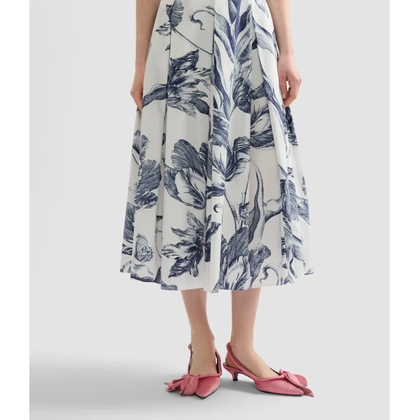 Erdem Floral Print Pleated Midi Skirt - Skirts - British Romantic Luxury at Luxury Shoes 