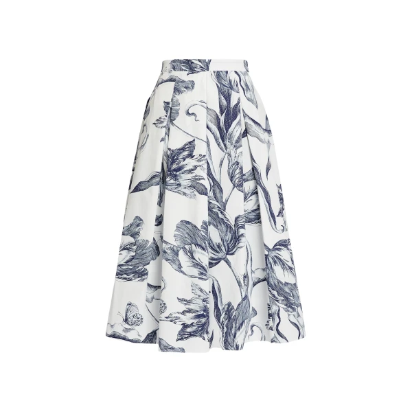 Erdem Floral Print Pleated Midi Skirt - Skirts - British Romantic Luxury at Luxury Shoes 