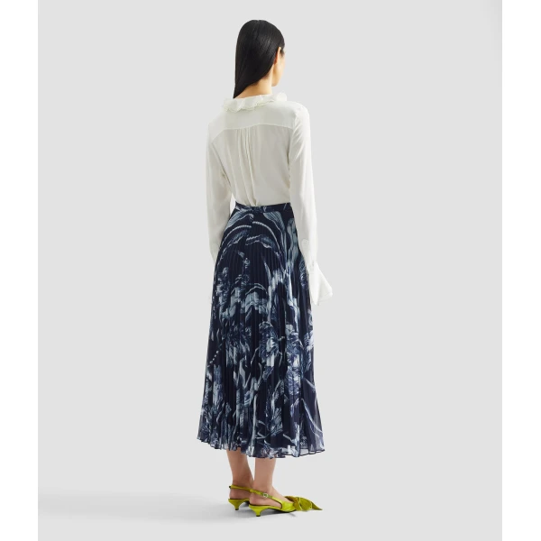 Erdem Floral Print Pleated Voile Midi Skirt - Skirts - British Romantic Luxury at Luxury Shoes 