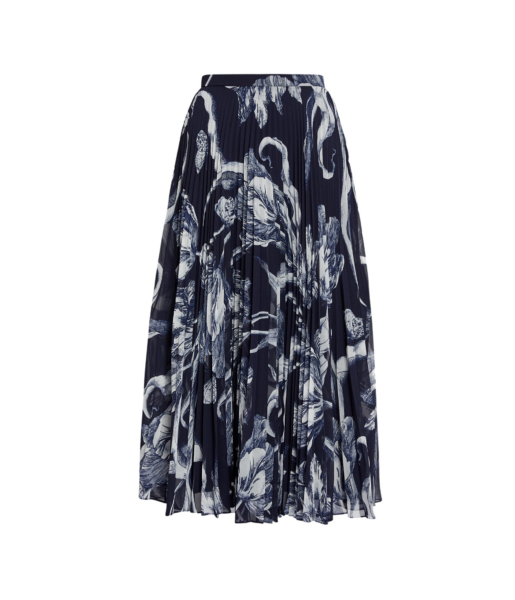 Erdem Floral Print Pleated Voile Midi Skirt - Skirts - British Romantic Luxury at Luxury Shoes 