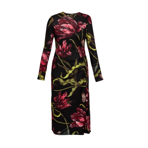 Erdem Floral Print Ponte Jersey Long Sleeve Midi Dress - Dresses - British Romantic Luxury at Luxury Shoes 