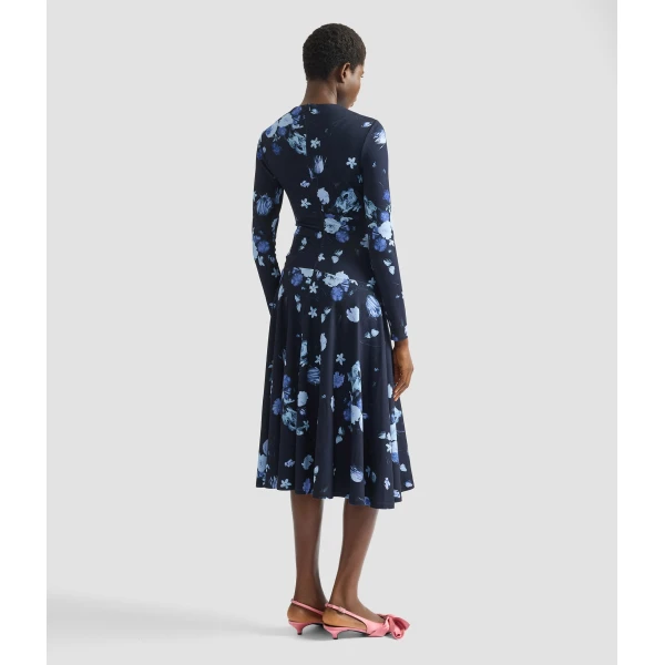 Erdem Floral Print Ponte Jersey Long Sleeve Midi Dress - Dresses - British Romantic Luxury at Luxury Shoes 