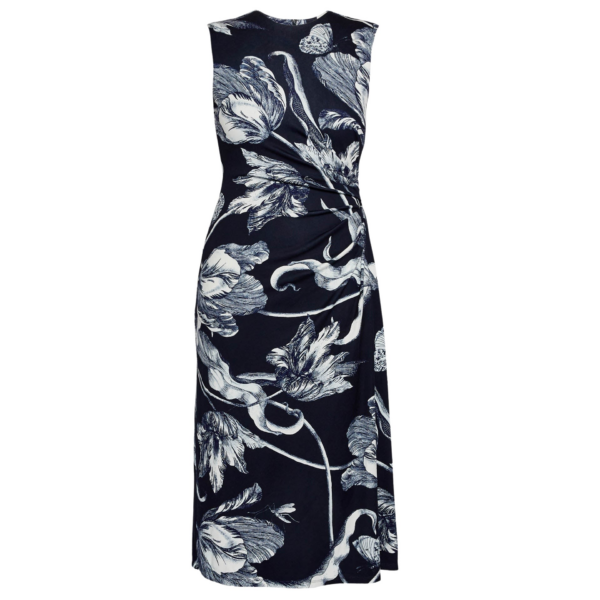 Erdem Floral Print Ponte Jersey Sleeveless Midi Dress