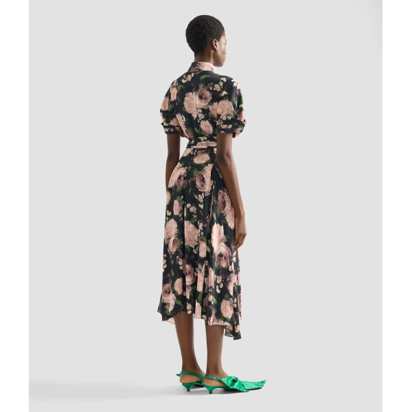 Erdem Floral Print Short Sleeve Midi Dress - Dresses - British Romantic Luxury at Luxury Shoes 