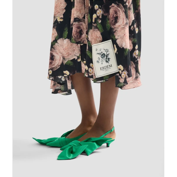 Erdem Floral Print Short Sleeve Midi Dress - Dresses - British Romantic Luxury at Luxury Shoes 