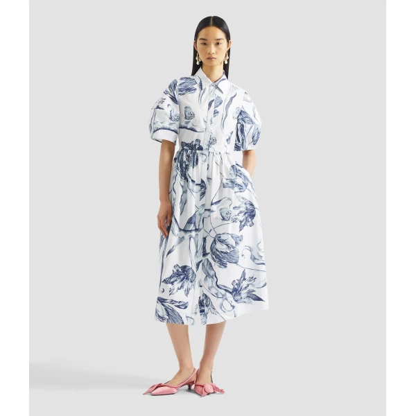Erdem Floral Print Short Sleeve Shirt Dress - Dresses - British Romantic Luxury at Luxury Shoes 