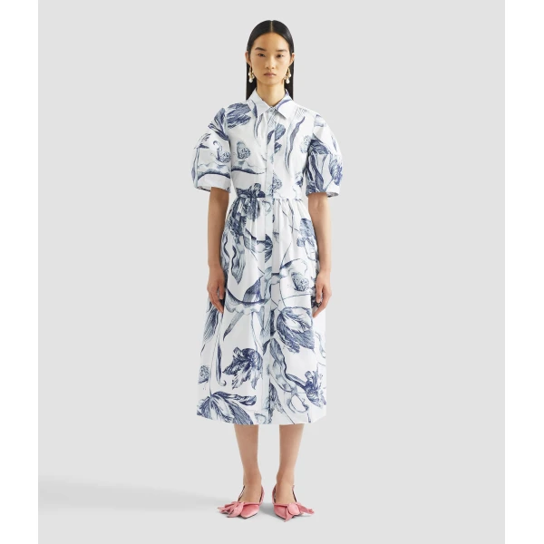 Erdem Floral Print Short Sleeve Shirt Dress - Dresses - British Romantic Luxury at Luxury Shoes 