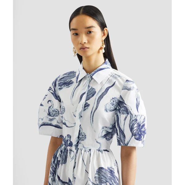 Erdem Floral Print Short Sleeve Shirt Dress - Dresses - British Romantic Luxury at Luxury Shoes 