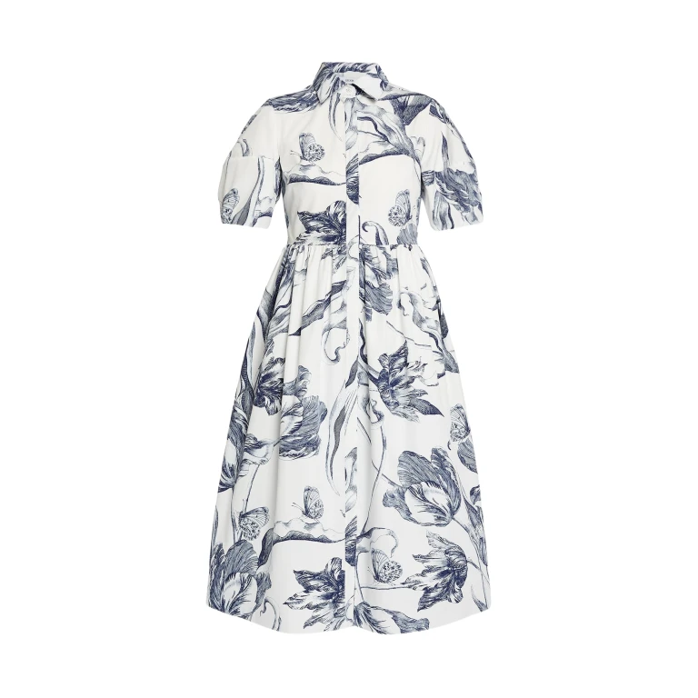 Erdem Floral Print Short Sleeve Shirt Dress - Dresses - British Romantic Luxury at Luxury Shoes 