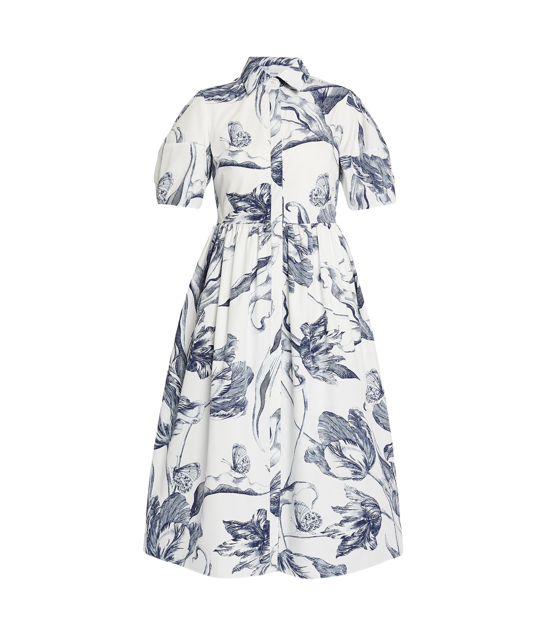 Erdem Floral Print Short Sleeve Shirt Dress - Dresses - British Romantic Luxury at Luxury Shoes 