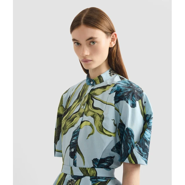 Erdem Floral Print Short Sleeve Shirt - Tops - British Romantic Luxury at Luxury Shoes 