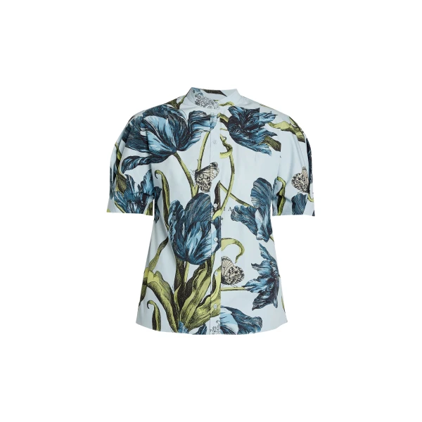 Erdem Floral Print Short Sleeve Shirt - Tops - British Romantic Luxury at Luxury Shoes 
