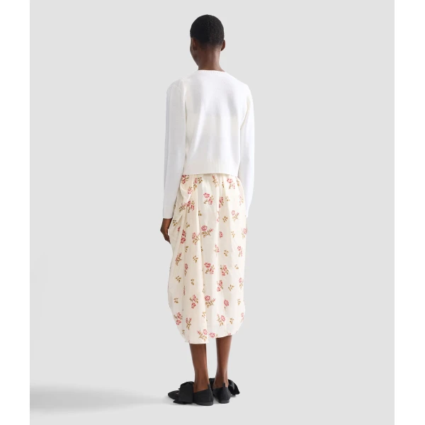 Erdem Floral Print Silk Draped Midi Skirt - Skirts - British Romantic Luxury at Luxury Shoes 