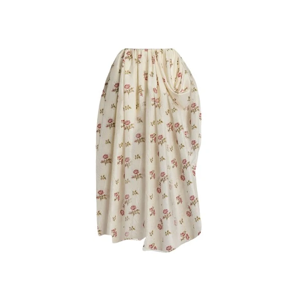 Erdem Floral Print Silk Draped Midi Skirt - Skirts - British Romantic Luxury at Luxury Shoes 