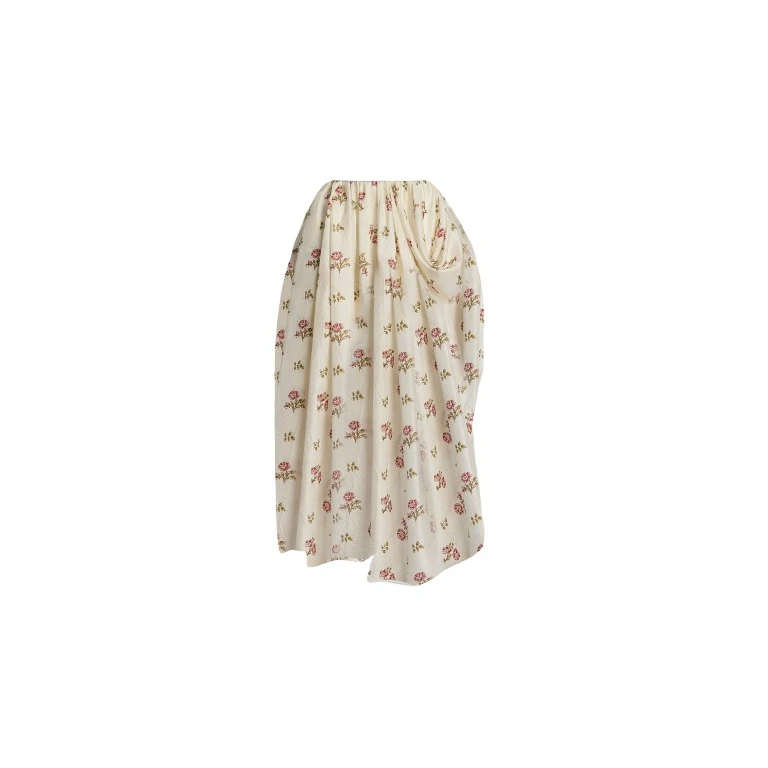 Erdem Floral Print Silk Draped Midi Skirt - Skirts - British Romantic Luxury at Luxury Shoes 