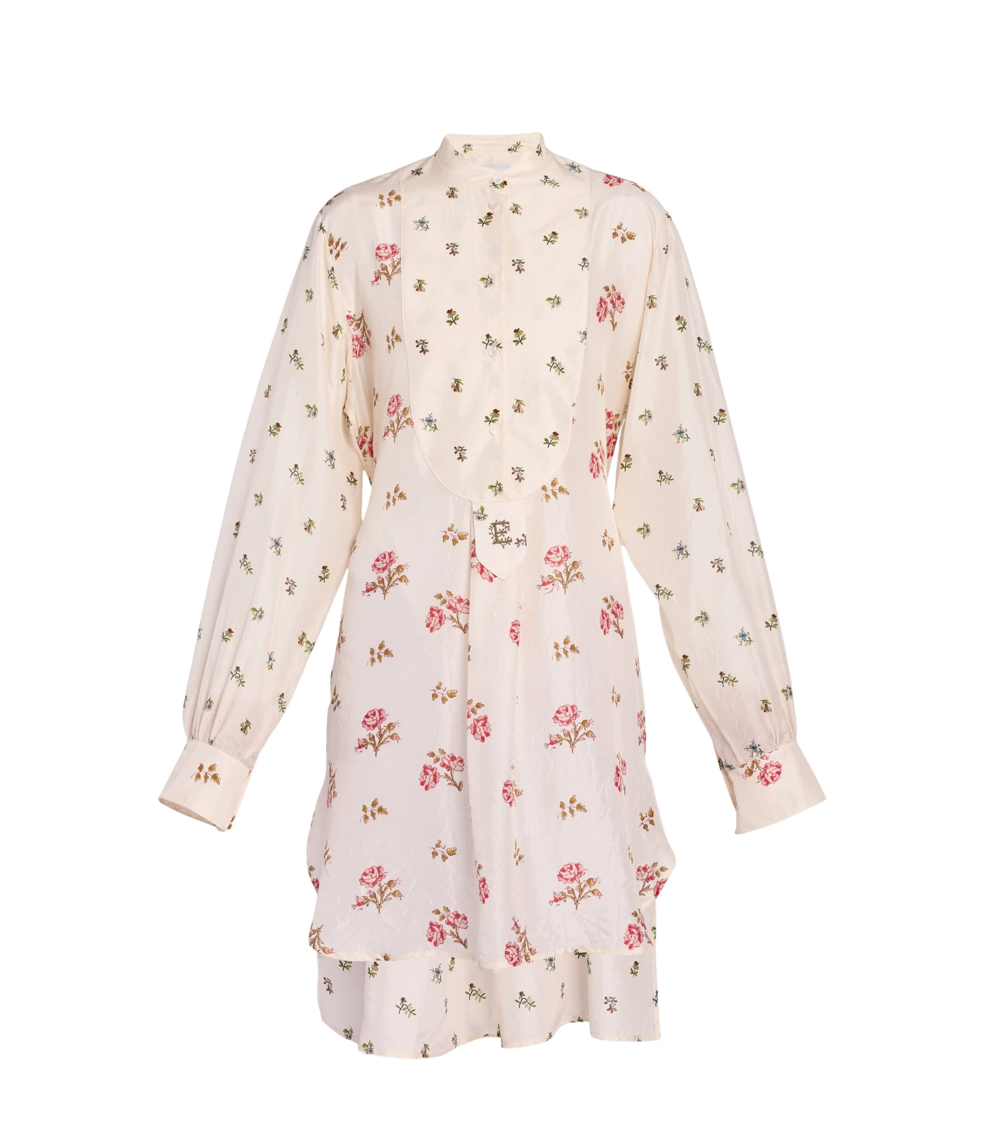 Erdem-Floral-Print-Silk-Long-Sleeve-Mini-Shirt-Dress-coveti72124_nobg Erdem Floral Print Silk Long Sleeve Mini Shirt Dress - Dresses - British Romantic Luxury at Luxury Shoes