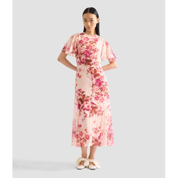 Erdem Floral Print Silk Voile Fit And Flared Midi Dress - Dresses - British Romantic Luxury at Luxury Shoes 