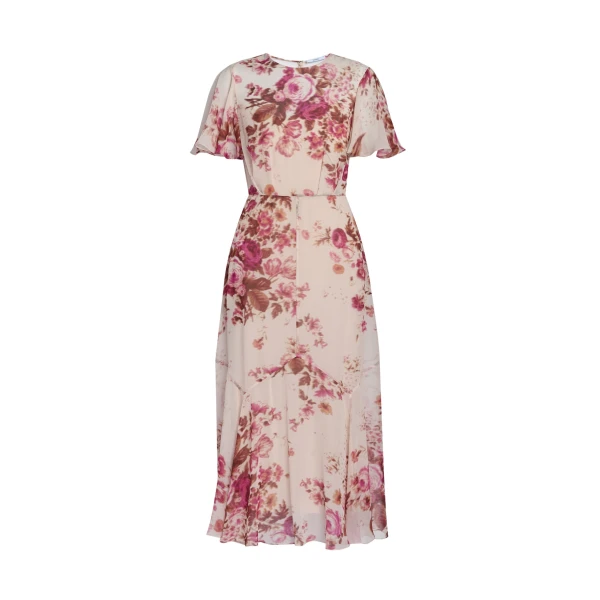 Erdem Floral Print Silk Voile Fit And Flared Midi Dress - Dresses - British Romantic Luxury at Luxury Shoes 