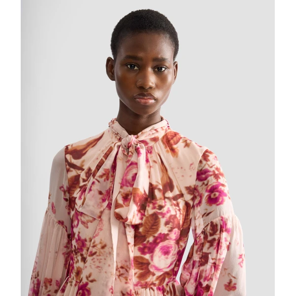 Erdem Floral Print Silk Voile Long Sleeve Gown - Dresses - British Romantic Luxury at Luxury Shoes 