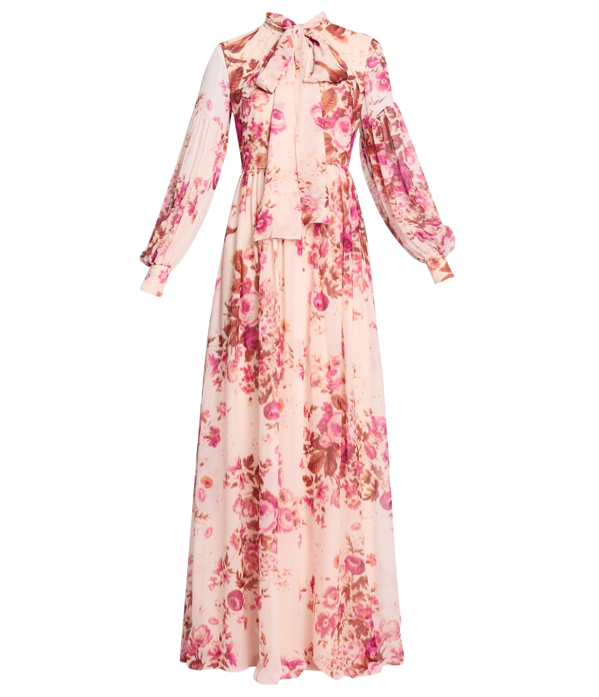 Erdem-Floral-Print-Silk-Voile-Long-Sleeve-Gown-coveti13260_nobg Erdem Floral Print Silk Voile Long Sleeve Gown - Dresses - British Romantic Luxury at Luxury Shoes