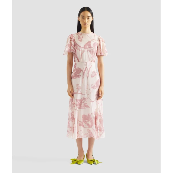 Erdem Floral Print Silk Voile Midi Dress - Dresses - British Romantic Luxury at Luxury Shoes 