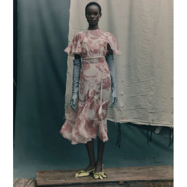 Erdem Floral Print Silk Voile Midi Dress - Dresses - British Romantic Luxury at Luxury Shoes 