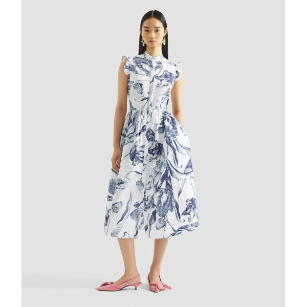 Erdem Floral Print Sleeveless Shirt Dress - Dresses - British Romantic Luxury at Luxury Shoes 