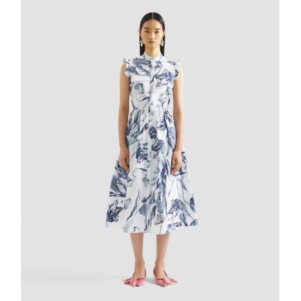 Erdem Floral Print Sleeveless Shirt Dress - Dresses - British Romantic Luxury at Luxury Shoes 