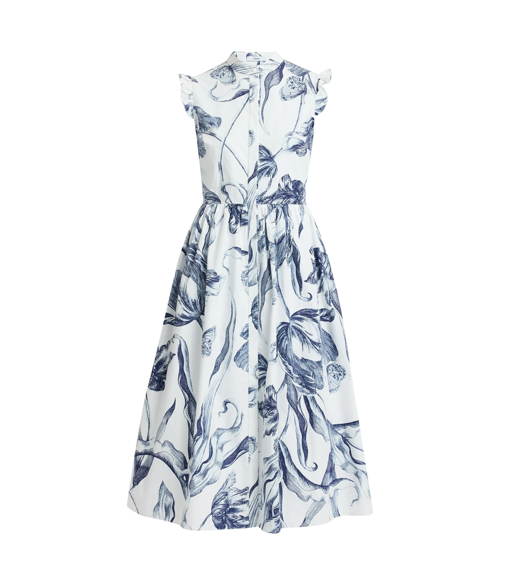 Erdem-Floral-Print-Sleeveless-Shirt-Dress-coveti56272_nobg Erdem Floral Print Sleeveless Shirt Dress - Dresses - British Romantic Luxury at Luxury Shoes
