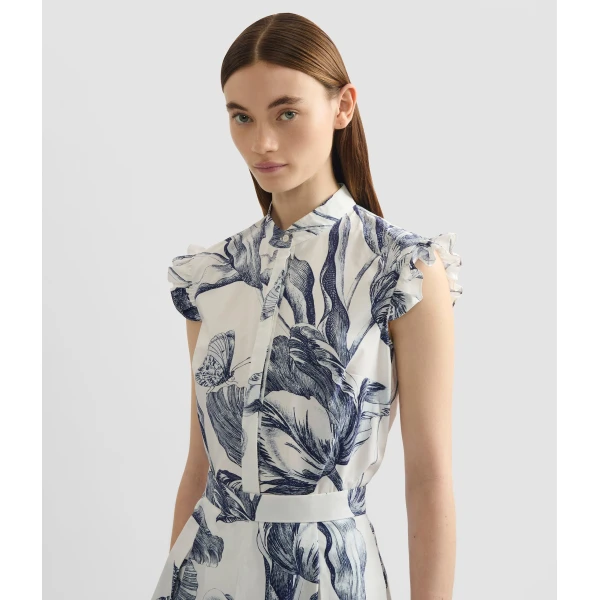 Erdem Floral Print Sleeveless Top - Tops - British Romantic Luxury at Luxury Shoes 