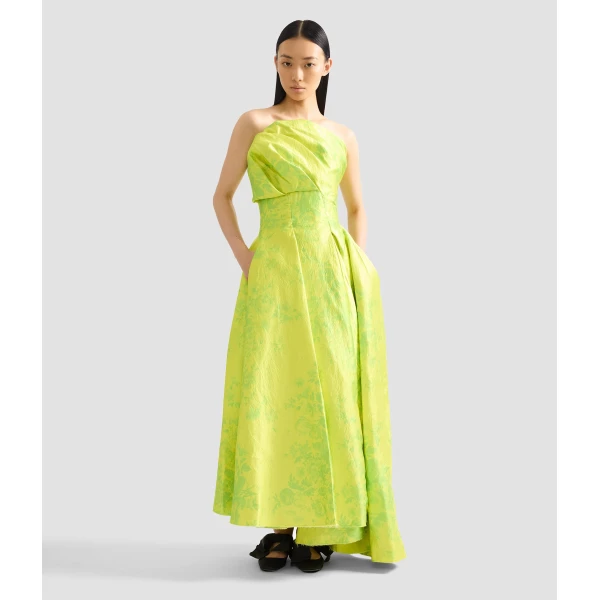 Erdem Floral Print Textured Satin Cloud Midi Dress - Dresses - British Romantic Luxury at Luxury Shoes 