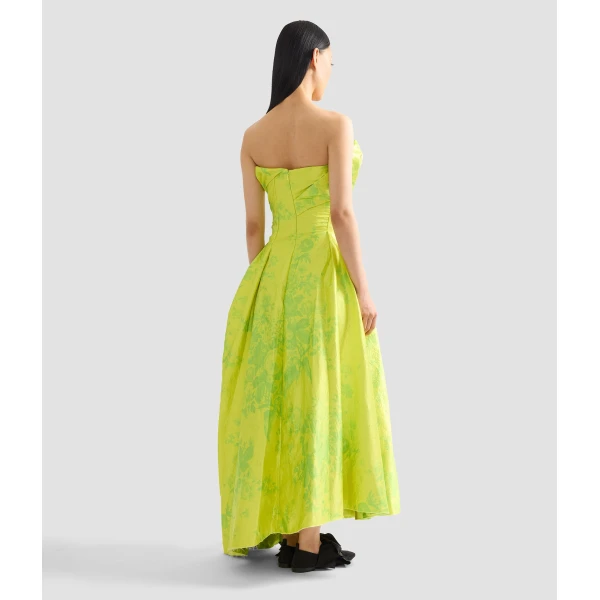 Erdem Floral Print Textured Satin Cloud Midi Dress - Dresses - British Romantic Luxury at Luxury Shoes 