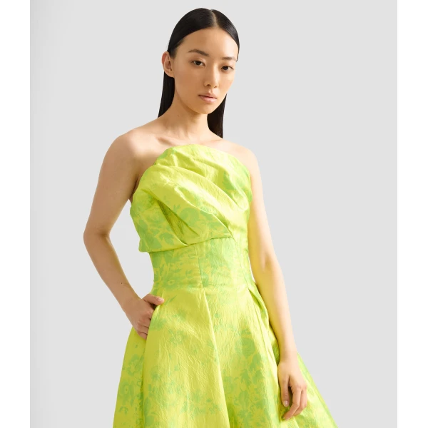 Erdem Floral Print Textured Satin Cloud Midi Dress - Dresses - British Romantic Luxury at Luxury Shoes 