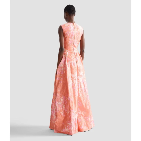 Erdem Floral Print Textured Satin Hourglass Gown - Dresses - British Romantic Luxury at Luxury Shoes 