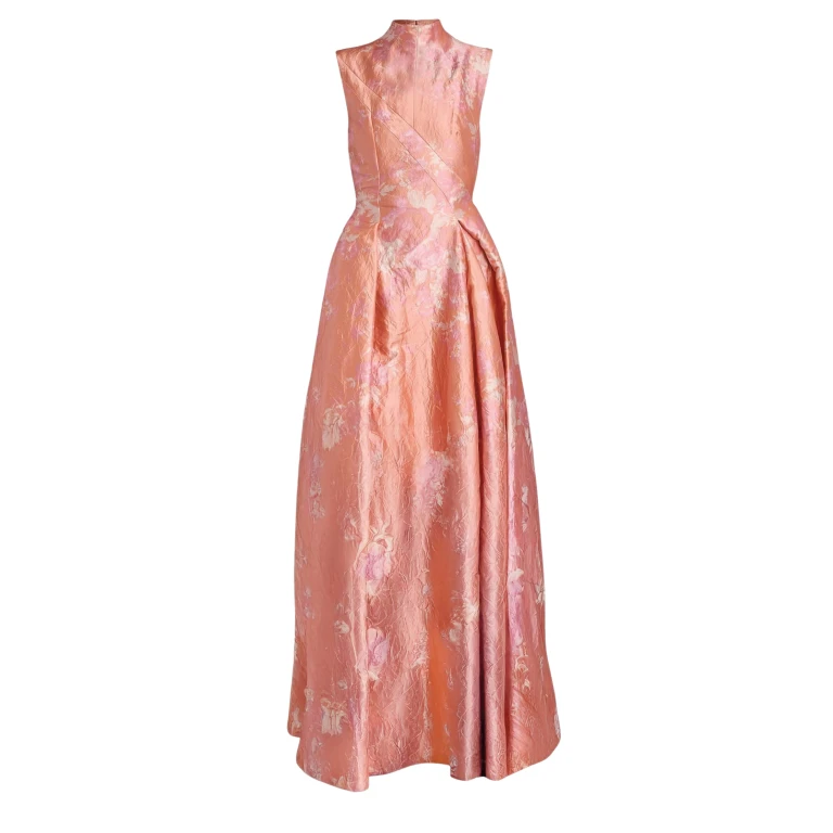 Erdem Floral Print Textured Satin Hourglass Gown - Dresses - British Romantic Luxury at Luxury Shoes 